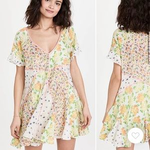 NWT Free People Wildflower Patchwork Mini Dress (XS)